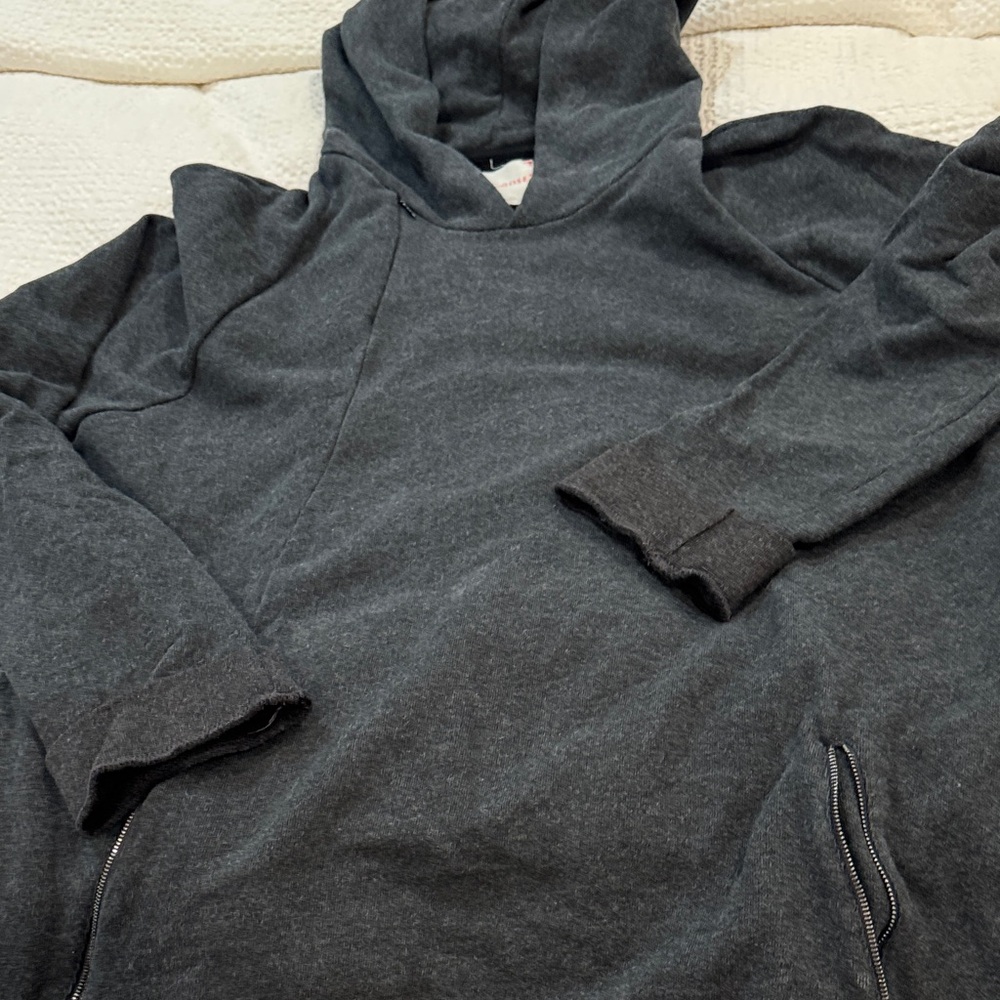 Derek Rose Charcoal Gray Hoodie In Super Soft Cotton In Size XL